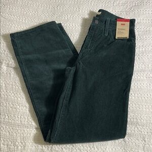 Levi's Women's Dark Green corduroy Straight Leg Jeans 94s baggy size 24X31